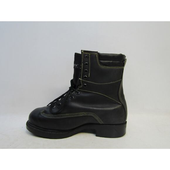 Mens Size 10 D Black Leather Lace Up Ankle Steel Toe Work Boots main image 11
